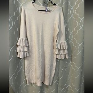 Alya Sweater Dress With Ruffle Sleeves - Size M